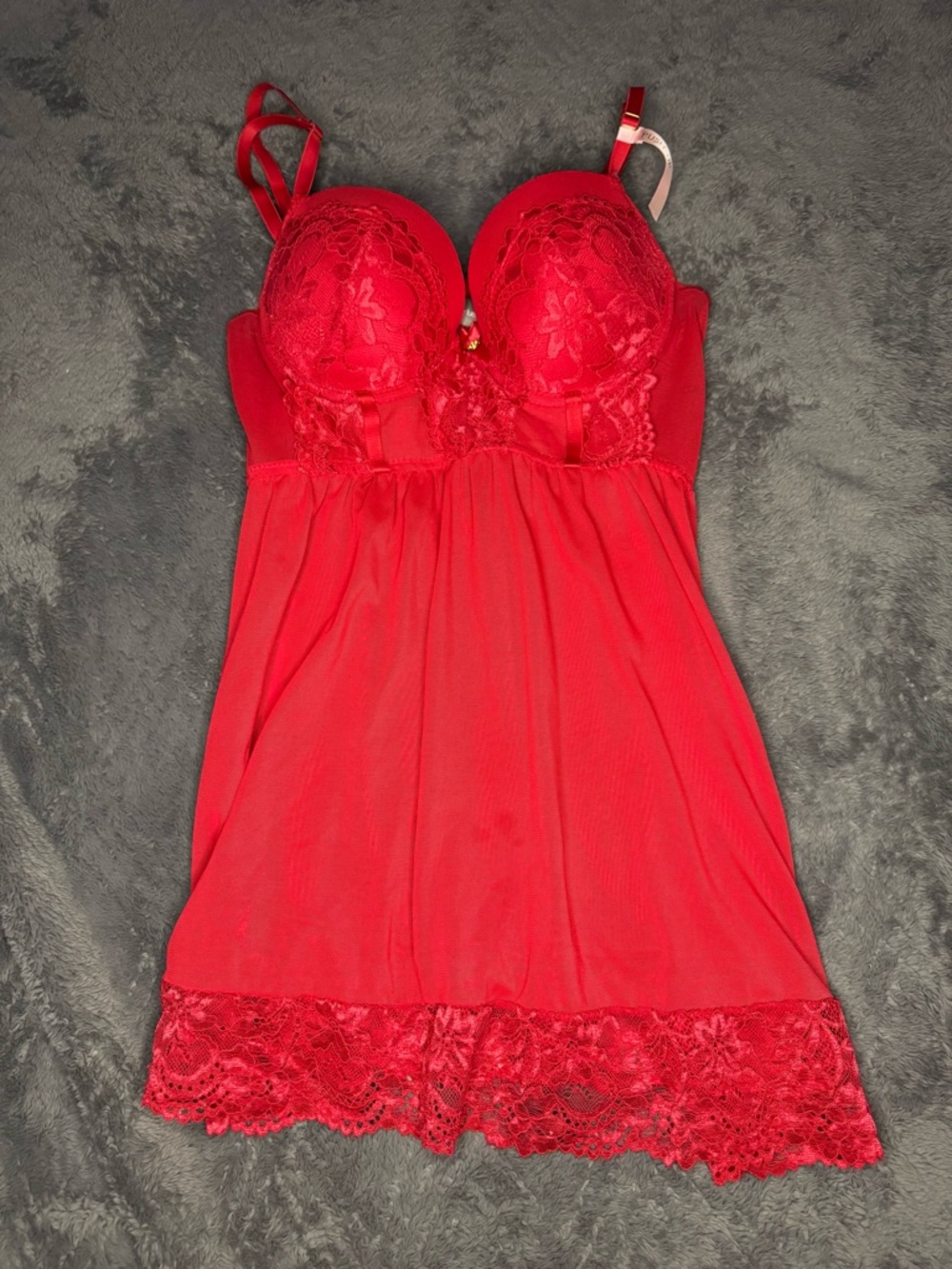 Daisy Fuentes Red Lace Bustier Chemise